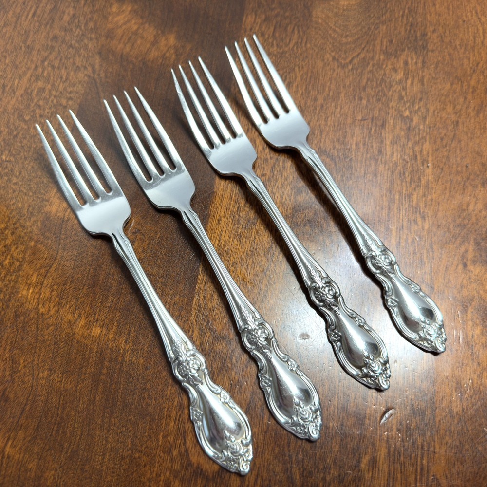 Oneida LOUISIANA Stainless Steel Flatware Lot of 4 Dinner Forks